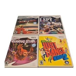 Nintendo Wii Game Bundle Just Dance Kids 2 I Spy Circus Star Wild Ride
